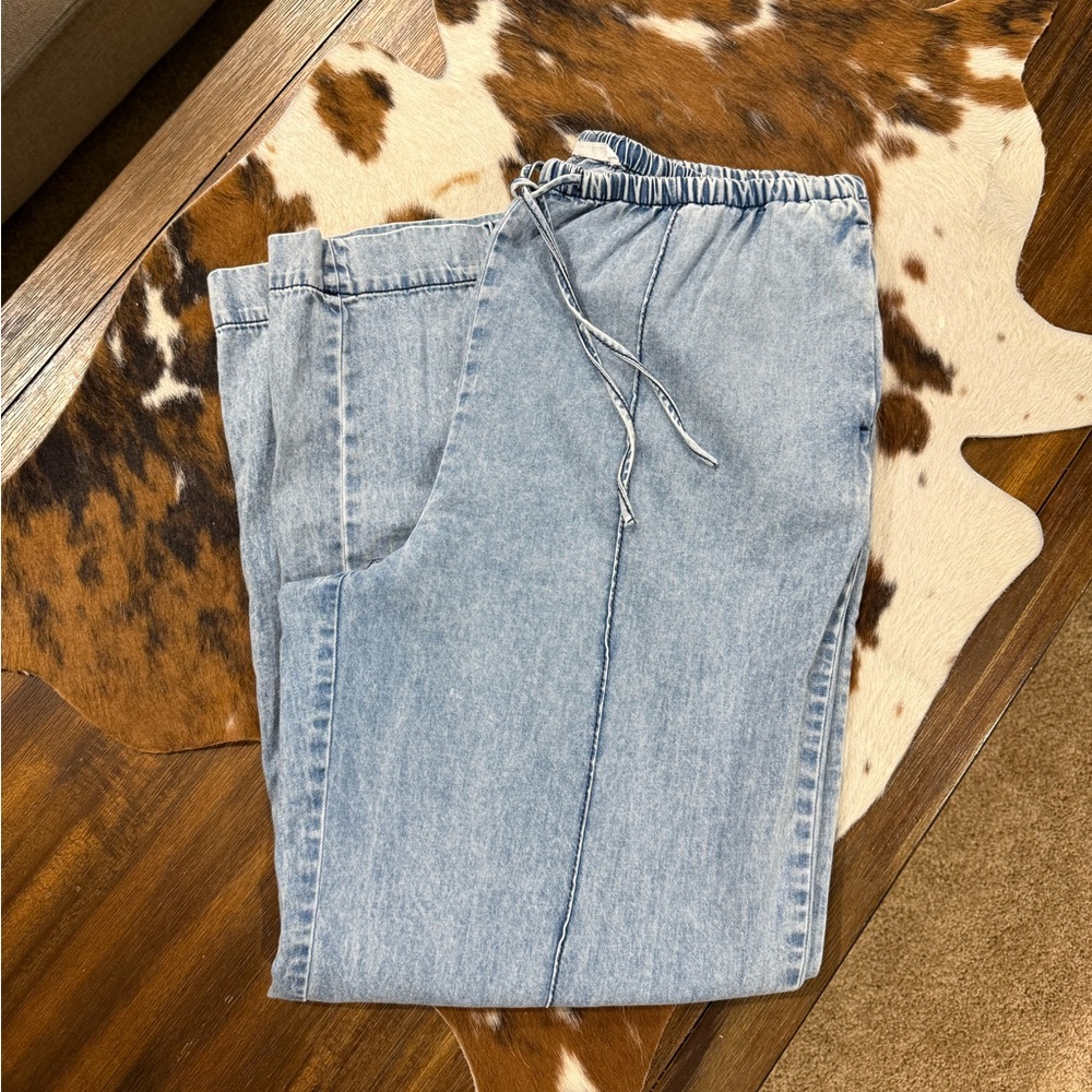 Casual Light Blue Denim Pants